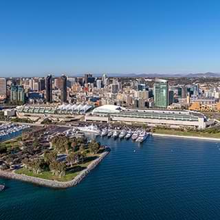 Aerial photo of the San Diego Convention Center